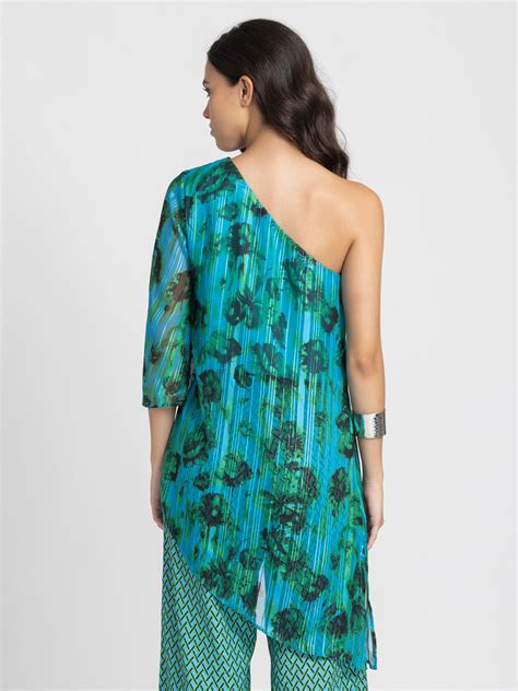 One Shoulder Floral Kurta | Buy Kurta Online – Shaye India