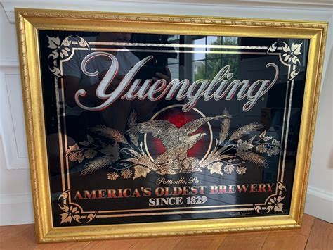 Vintage Yuengling Americas Oldest Brewery Beer Bar Mirror Framed Sign ...