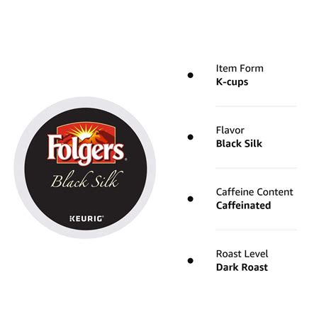 Folgers Black Silk Dark Roast Coffee, Keurig K-Cup Pods,24 Count (Pack ...