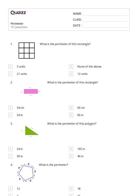 50+ Perimeter worksheets for 4th Class on Quizizz | Free & Printable