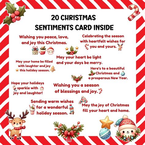 Christmas Card Sentiments 'for the Inside' Digital Stamp Bundle, Clip ...