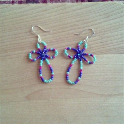 Beaded Cross Earring Tutorial 的图像结果
