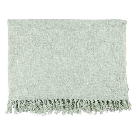 Providence Green Woven Slub Throw Blanket, 50x60
