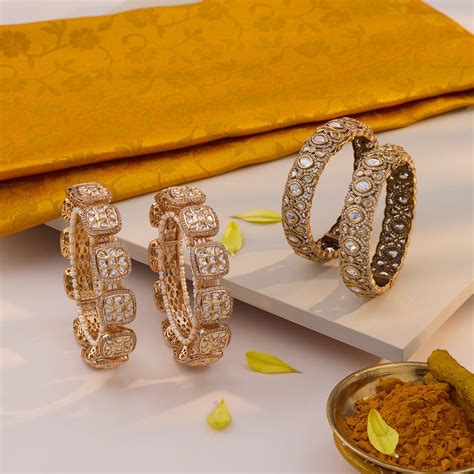 Regal Kundan Bangles Set | Discover New Kundan Bangles Designs
