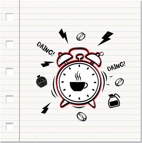 Despiértate con la inscripción de café en el reloj despertador ...