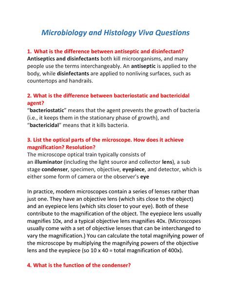 Industrial Microbiology Viva Questions at Donald Pepper blog