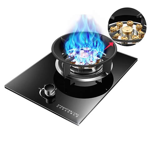 Buy HJJ Black Tempered Glass 5.2KW Nine Cavity Fierce Fire Built-in ...