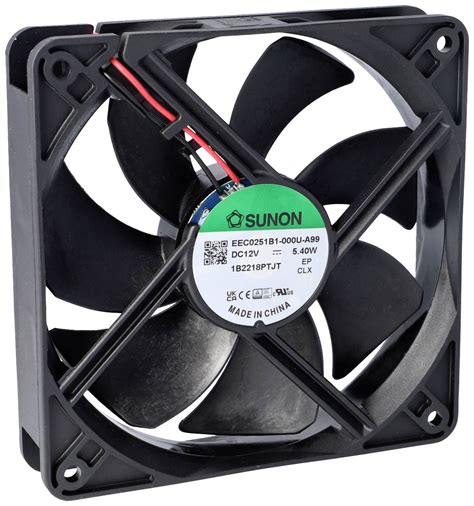 Sunon EEC0251B2-000U-A99 Ventilateur axial 12 V/DC 157.97 m³/h (L x l x ...