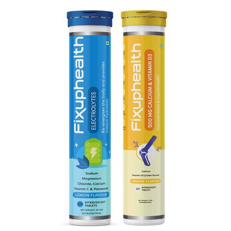 Fixuphealth Electrolyte Tablets with Sodium Magnesium,Calcium Efferves ...