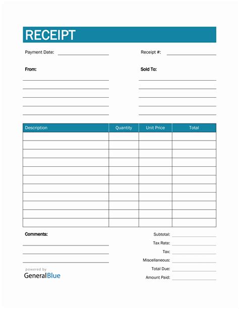 Image result for Receipt Template