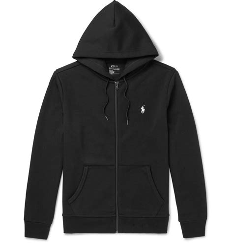 Black Jersey Zip-Up Hoodie | Polo Ralph Lauren | Polo ralph lauren ...