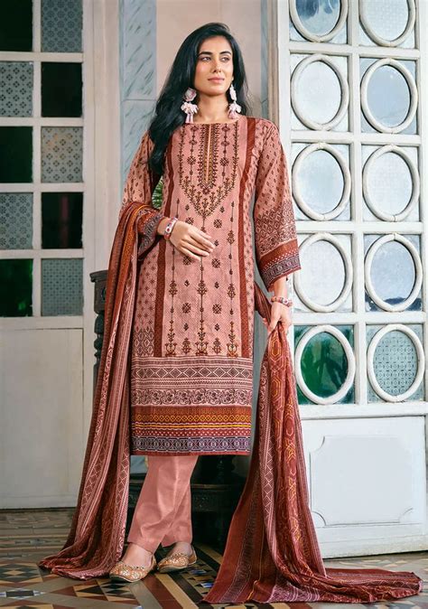 Bin Saeed Mal Mal Cotton Dupatta Dress Material by Belliza Designer ...