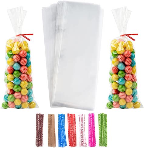 Amazon.com: Volanic 100PCS Clear Treat Bags 4X11 Inches OPP Cello ...