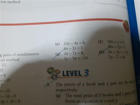 Solve each of the following pairs of simultaneous equations by the ...