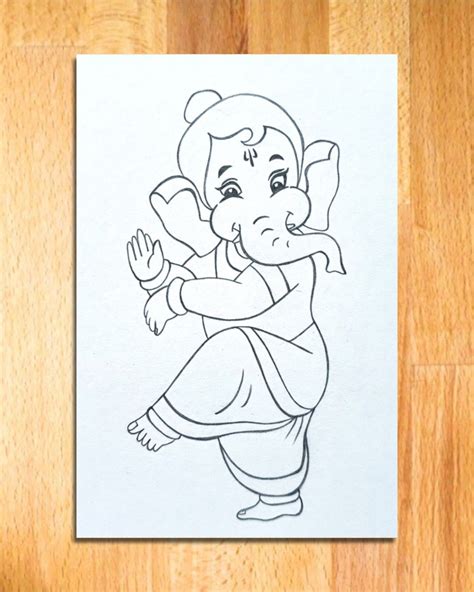How to Draw God Ganesha in Natraj Pose | Easy Steps to Draw Lord ...