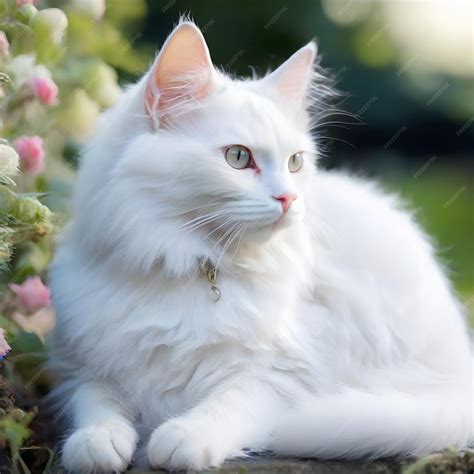 Premium AI Image | Beautiful white Turkish angora cat ai generated
