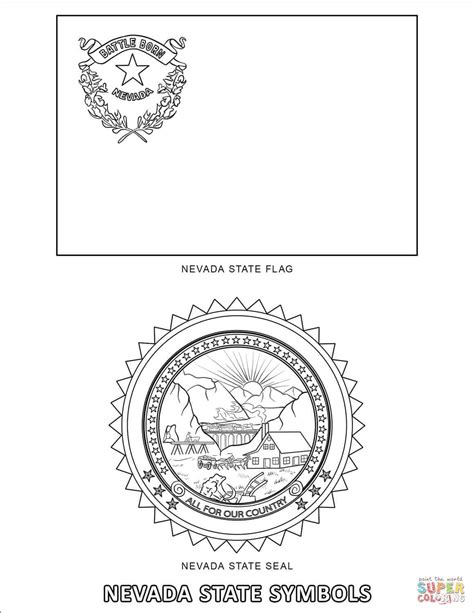 Nevada State Symbols | Super Coloring | Washington state flag, Flag ...
