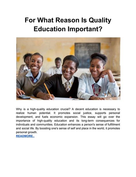 Importance Of Quality Education Pdf