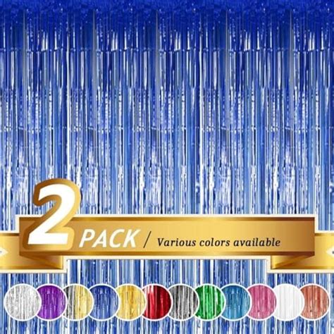 Buy Party Propz Silver Foil Curtains for Decoration - Set of 4 Pcs Blue ...