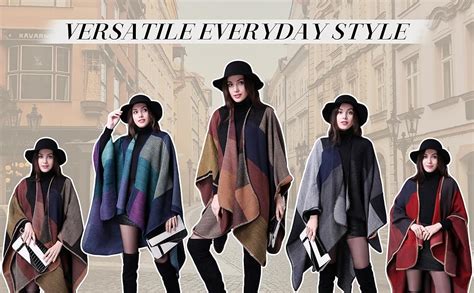 Buy Misstyle Women's Color Block Reversible Warm Shawl for Female Wrap ...
