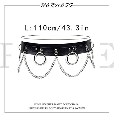 Buy Foyte Punk Leather Body Chain Sexy Black Harness Belt Waist Chains ...