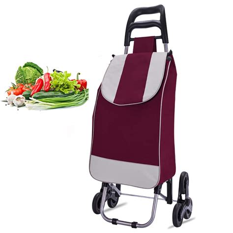 Buy GUOOK Folding Shopping Cart, Stair Climbing Cart Holds Up to 35KG ...