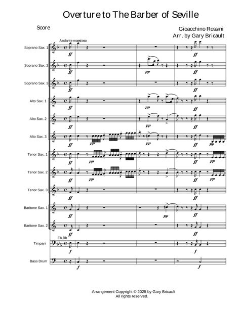 Barber of Seville Overture (arr. Gary Bricault) by Gioacchino Rossini ...