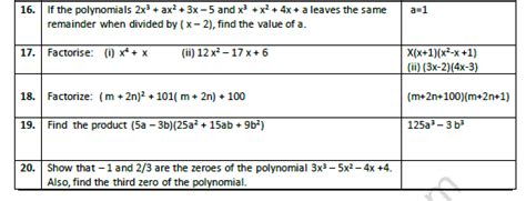 Image result for Maths Problems Polynomials Class 9 Worksheet