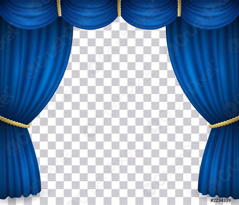 Blue theater stage curtain with drapery - stock vector 2234339 | Crushpixel