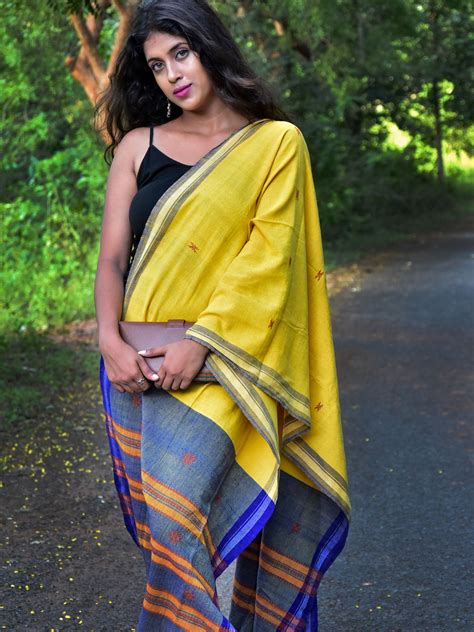Yellow Handwoven Kotpad Dupatta – Kruti Artisan Haat