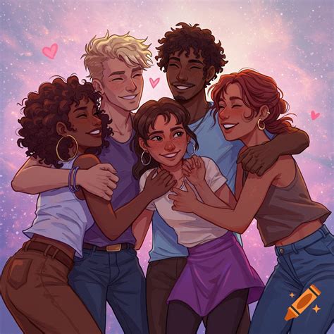 Friends in infinite love and acceptance on Craiyon