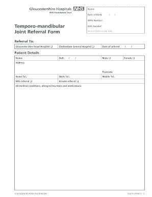 Fillable Online Temporo-mandibular Joint Referral Form ...