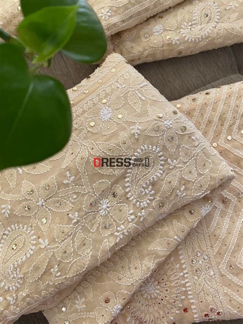 Beige Kamdani Lucknowi Chikankari Lehenga Set – Dress365days