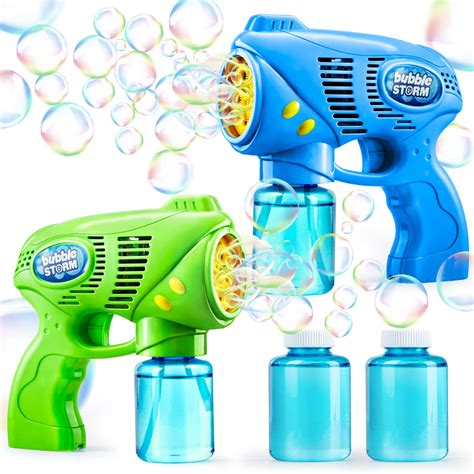 JOYIN 2 Kids Bubble Gun with 2 Bottles Bubble Refill Solution, Bubble ...