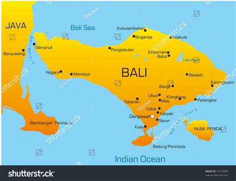 Vector Map Bali Country Stock Vector 17373340 - Shutterstock