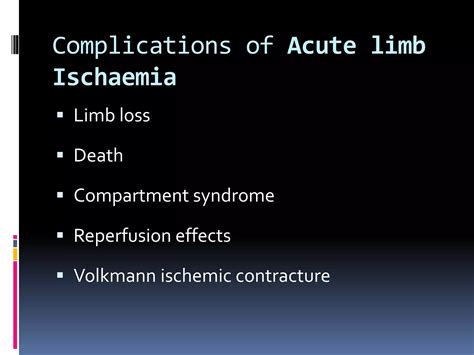 Acute limb ischaemia | PPT
