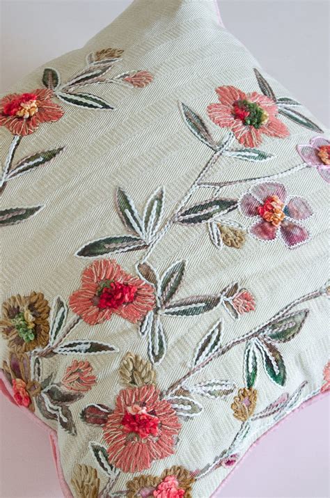 Buy Zoey Hand Embroidered Cushion Cover- Blossoms Online | Wishing Chair