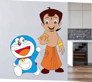 chhota bheem Doraemon Wall Stickers for Bedroom Vinyl Decal, 60 x 45 cm ...