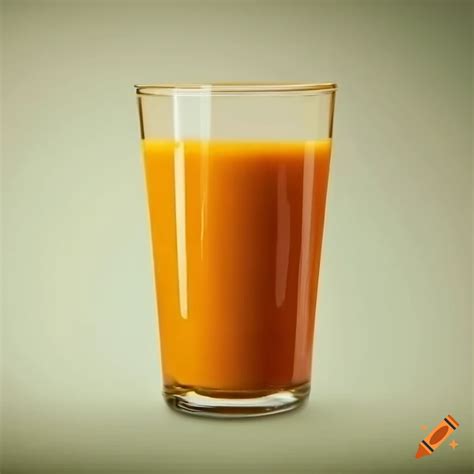 Glass of orange juice on a white background on Craiyon