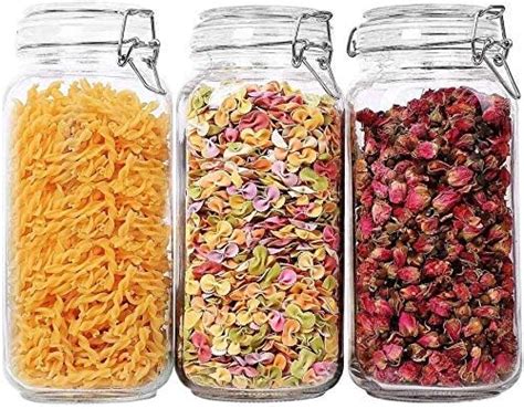ginoya brothers (Pack Of 2 1.5 Liters Round Glass Jars with Airtight ...