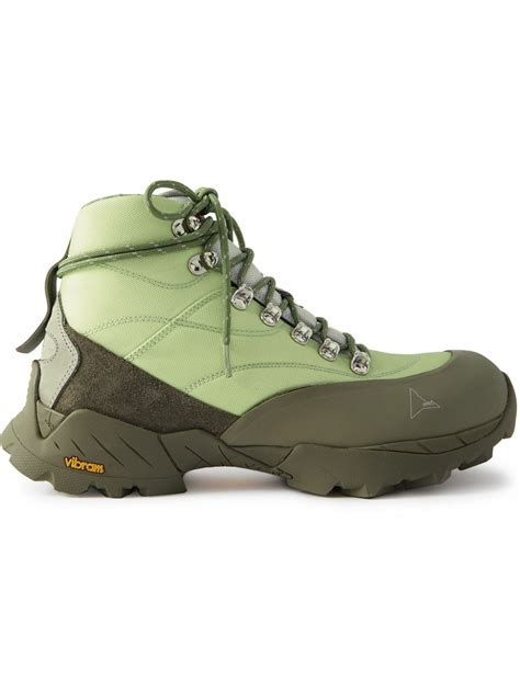 ROA - Rubber and Suede-Trimmed Canvas Hiking Boots - Green ROA