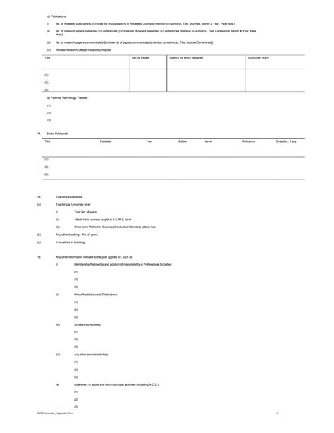 Application Form Format 的图像结果