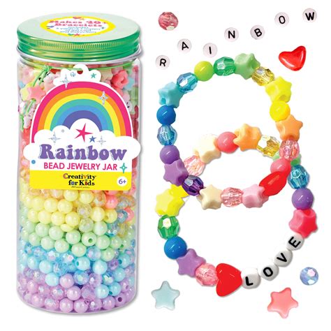 Amazon.com: Creativity for Kids Rainbow Bead Jar Jewelry Making Kit: Makes 40+ Friendship ...