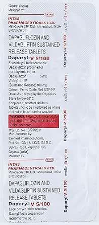 Daparyl-V 5/100 - Strip of 10 Tablets : Amazon.in: Health & Personal Care