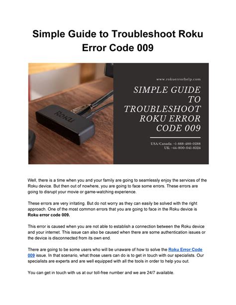 Solution to Resolve Roku Error Code 009