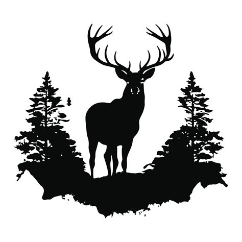 Deer black silhouette vector character vector illustration 25455396 ...