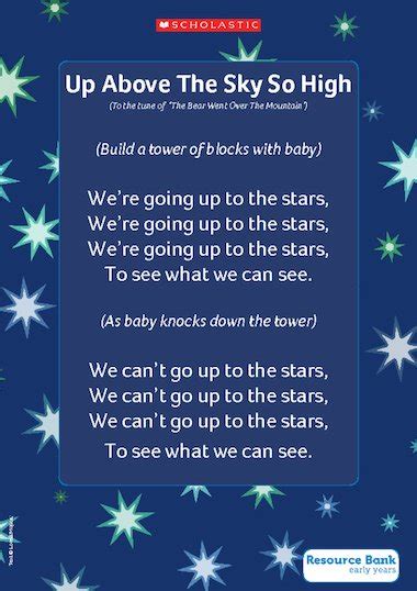 Up Above The Sky Rhyme - Early Years teaching resource - Scholastic