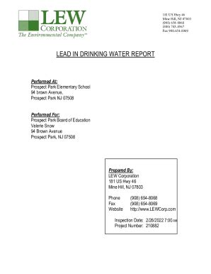 Fillable Online Lead in the Water Report (pdf) Fax Email Print - pdfFiller