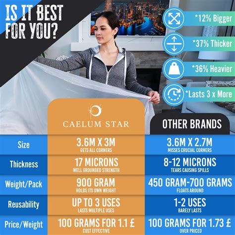 Buy Caelum Star Large Plastic Dust Sheets for Decorating 6 Pack - 3.6m ...