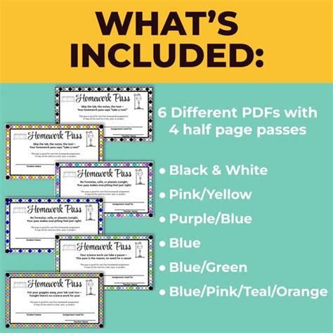Science Themed Homework Passes | Printable Incentives & Classroom ...